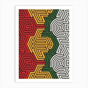 Afrocentric Patterns Folk Art 1 Art Print