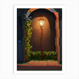 Street Lamp Wall Art Behind Couch 1 Art Print