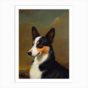 Cardigan Welsh Corgi Renaissance Portrait Oil Painting Art Print