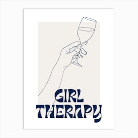 Girl Therapy Blue Art Print