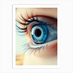 Blue Eye Of A Women - Close-Up Art Print