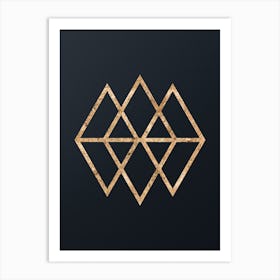 Abstract Geometric Gold Glyph on Dark Teal n.0396 Art Print
