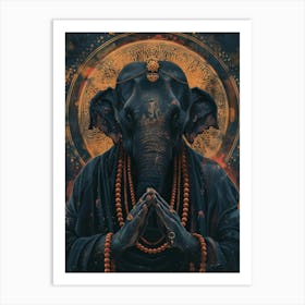 Elephant Meditating Art Print