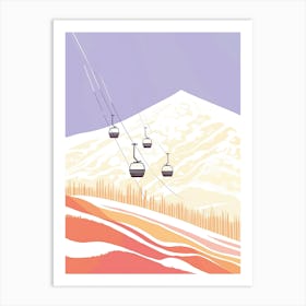 Niseko   Hokkaido, Japan, Ski Resort Pastel Colours Illustration 2 Art Print