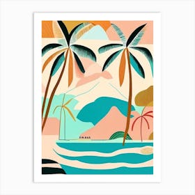 Bora Bora French Polynesia Muted Pastel Tropical Destination Art Print