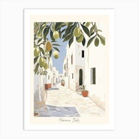 Puglia Italy With Olives Watercolour Art Print