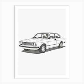 Honda Civic Line Drawing 7 Art Print