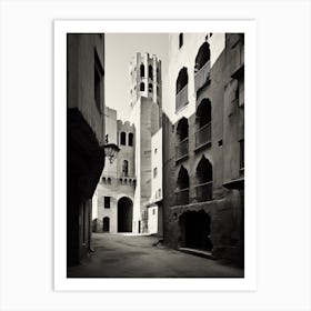 Lleida, Spain, Black And White Analogue Photography 4 Art Print