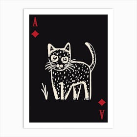 Playing Cards Cat 1 Black 1 Art Print