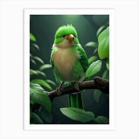 Green Bird 1 Art Print