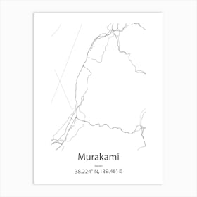 Murakami,Japan Minimalist Map Art Print