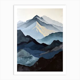 Luminous Legacy: Minimalist Mountains Art Print