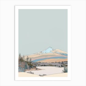 Mount Olympus Cyprus Color Line Drawing (3) Art Print