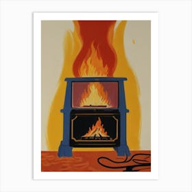 Fire In The Stove Art Print