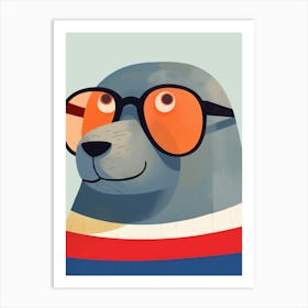 Little Elephant Seal 2 Wearing Sunglasses Art Print