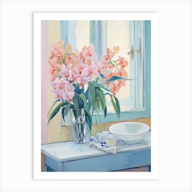 A Vase With Orchid, Flower Bouquet 1 Art Print