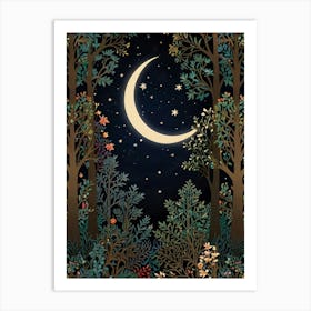 Moon In The Forest 1 Art Print