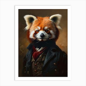 Victorian Animal Portrait, Dressed Animal Prints, Royal Red Panda Poster, Altered Art, Renaissance Animal Art, Animal Lover Gift Art Print