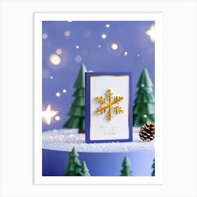 A High Definition Digital Render Of A Sleek Card Lit With Festive Light Dressed In Rich Holiday Co (1) 2 Art Print