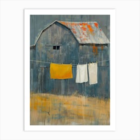 Barn With Clothesline Art Print