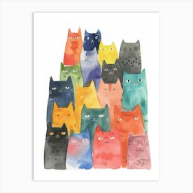 Group Of Cats Art Print