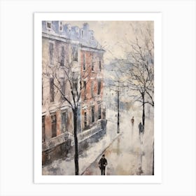 Vintage Winter Painting Liverpool United Kingdom Art Print