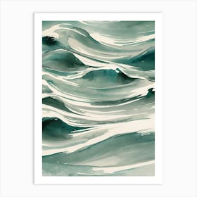 Watercolor Ocean Waves Art Print