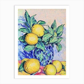Lemon Vintage Sketch Fruit Art Print