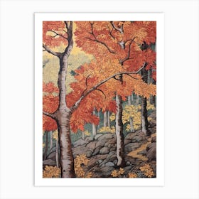 Quaking Aspen 1 Vintage Autumn Tree Print  Art Print