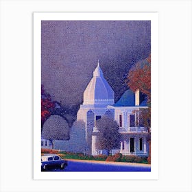 Norwalk, City Us  Pointillism Art Print