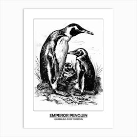 Penguin Squabbling Over Territory Poster 2 Art Print