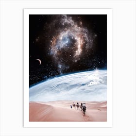 Desert Of Another Planet Galaxy Stars Art Print