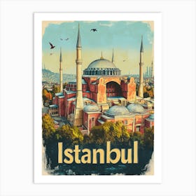 Aihrgdesign A Vintage Travel Poster Of Istanbul Art Print