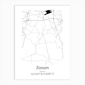 Zossen,Germany Minimalist Map Poster