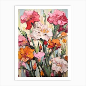 Fall Flower Painting Carnation 4 Art Print