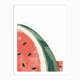 Watermelon Close Up Illustration 1 Art Print