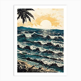 Sunset At The Beach 7 Art Print