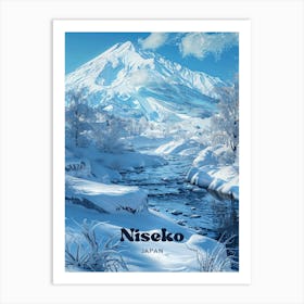 Niseko Japan Skiing Travel Art Illustration Art Print