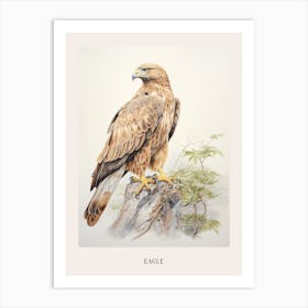 Vintage Bird Drawing Eagle 1 Poster Art Print