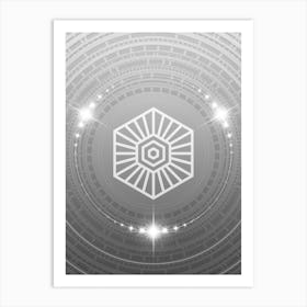 Geometric Glyph in White and Silver with Sparkle Array n.0076 Art Print