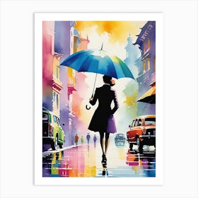 Woman With Umbrella Art Print