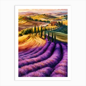 Lavender Fields In Tuscany Art Print