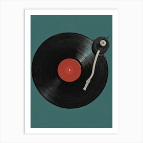 Leonardo Lightning Xl Minimalistic Illustration Of A Vinyl Rec 3 4 Topaz Standard V2 4x Art Print