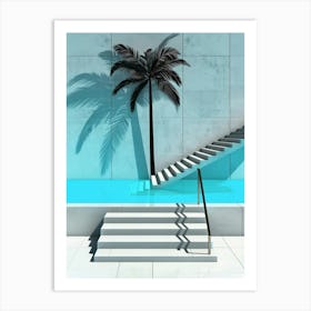 Palm Tree And Stairs Art Print