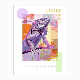 Lesser Antillean Iguana Abstract Modern Illustration 3 Poster Art Print