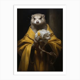 Ferret In A Robe Art Print