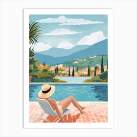 Lounging By The Pool 11 Art Print