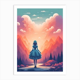 Girl In The Mountains Art Print