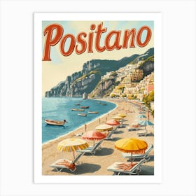 Aihrgdesign A Classic 1960s Travel Poster For Positano Showca A3a0b305 1f39 40b3 8227 B0eb7b33e80c 2 Art Print