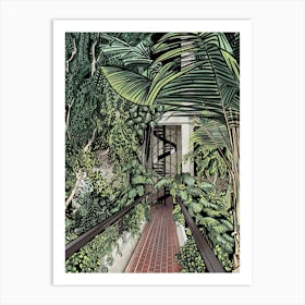 Barbican Conservatory Spiral Staircase Art Print